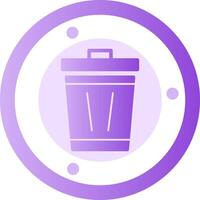Trash Can Glyph Gradient Icon vector