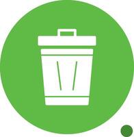 basura lata glifo sombra icono vector