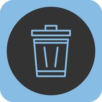 Trash Can Linear Round Icon vector