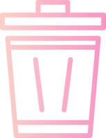 Trash Can Linear Gradient Icon vector