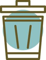 Trash Can Linear Circle Icon vector