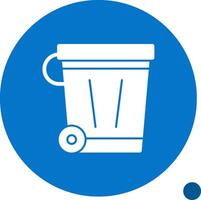 Recycling Bin Glyph Shadow Icon vector