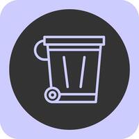 Recycling Bin Linear Round Icon vector