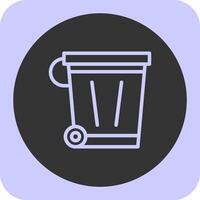 Recycling Bin Linear Round Icon vector