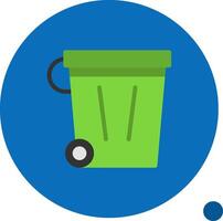 Recycling Bin Flat Shadow Icon vector