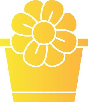 Flower Pot Solid Multi Gradient Icon vector