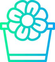 Flower Pot Linear Gradient Icon vector