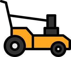 Lawn Mower Line Filled Icon vector