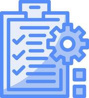 Checklist indicating preparation Line Filled Blue Icon vector