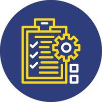 Checklist indicating preparation Dual Line Circle Icon vector