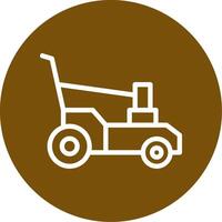 Lawn Mower Outline Circle Icon vector