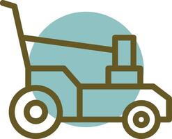 Lawn Mower Linear Circle Icon vector
