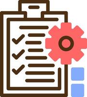 Checklist indicating preparation Color Filled Icon vector