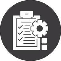 Checklist indicating preparation Glyph Circle Icon vector