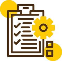 Checklist indicating preparation Yellow Lieanr Circle Icon vector
