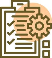 Checklist indicating preparation Linear Circle Icon vector