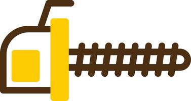 Hedge Trimmer Yellow Lieanr Circle Icon vector