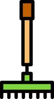 Rake Line Filled Icon vector