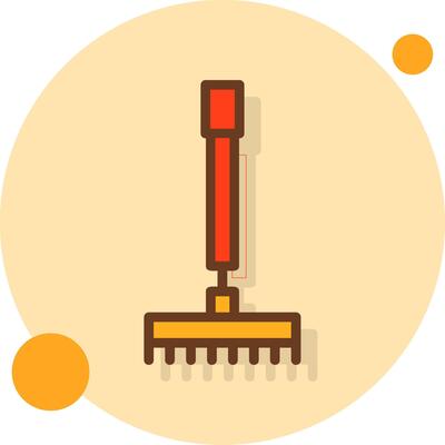 Rake Filled Shadow Circle Icon