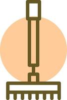 Rake Linear Circle Icon vector
