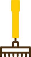 Rake Yellow Lieanr Circle Icon vector