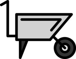 Wheelbarrow Line Filled Icon vector