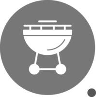 Outdoor Grill Glyph Shadow Icon vector