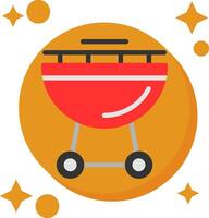 Outdoor Grill Tailed Color Icon vector