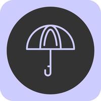 Umbrella Linear Round Icon vector
