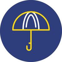 Umbrella Dual Line Circle Icon vector