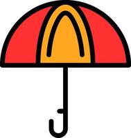 paraguas línea lleno icono vector