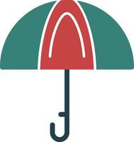 paraguas glifo icono de dos colores vector