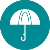 Umbrella Glyph Circle Icon vector