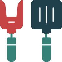 BBQ Tools Glyph Two Color Icon vector