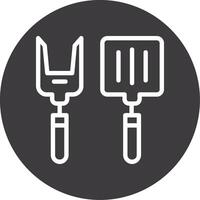 BBQ Tools Outline Circle Icon vector
