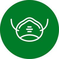 Dust Mask Outline Circle Icon vector