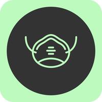 Dust Mask Linear Round Icon vector
