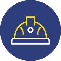 Hard Hat Dual Line Circle Icon vector