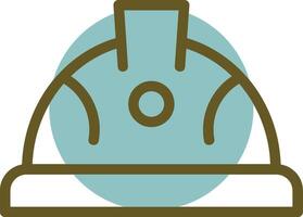 Hard Hat Linear Circle Icon vector