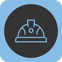 Hard Hat Linear Round Icon vector