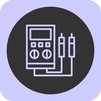 Voltage Tester Linear Round Icon vector