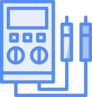 Voltage Tester Line Filled Blue Icon vector