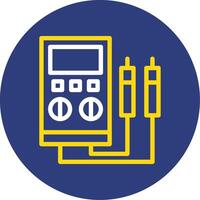 Voltage Tester Dual Line Circle Icon vector