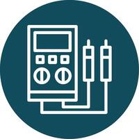 Voltage Tester Outline Circle Icon vector