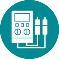 Voltage Tester Glyph Circle Icon vector