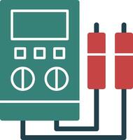 Voltage Tester Glyph Two Color Icon vector