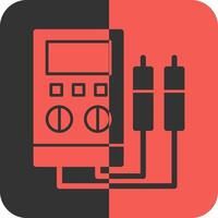 Voltage Tester Red Inverse Icon vector