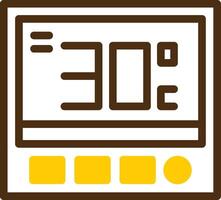 Thermostat Yellow Lieanr Circle Icon vector