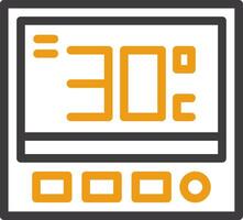 Thermostat Line Circle Icon vector