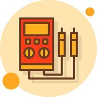 Voltage Tester Filled Shadow Circle Icon vector